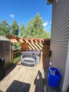 Deck with hot tub