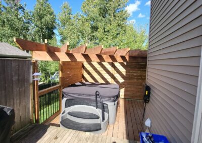 Deck with hot tub