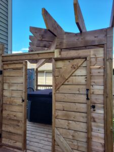 Deck with hot tub