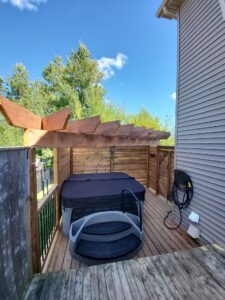 Deck with hot tub