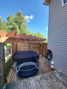 Deck with hot tub