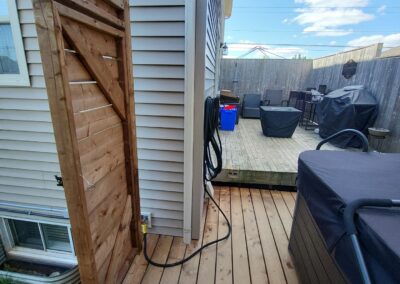 Deck with hot tub