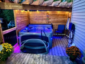 deck for hot tub