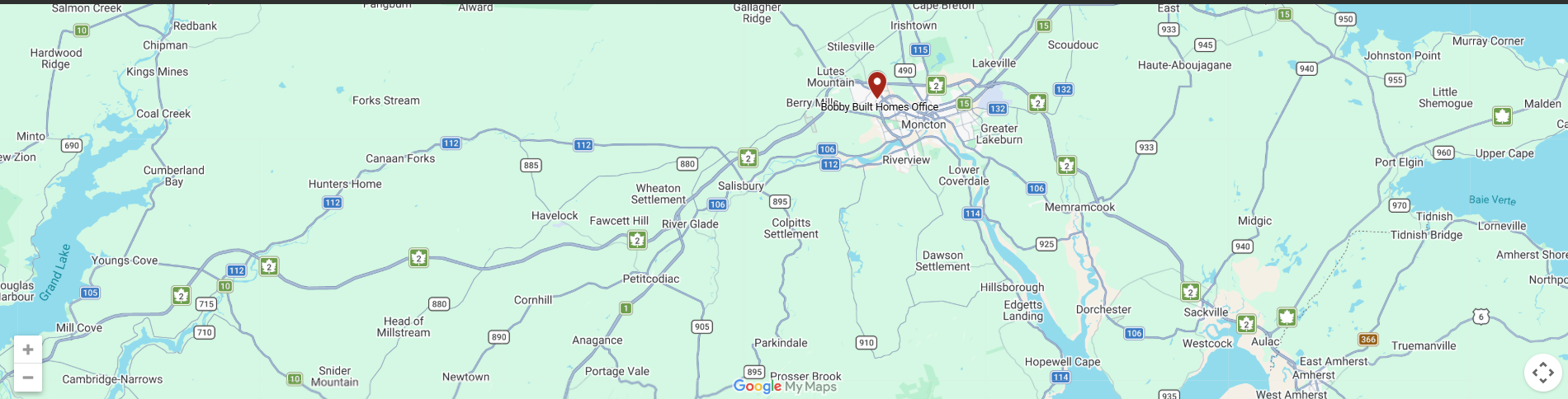 Google map Bobby Built Homes